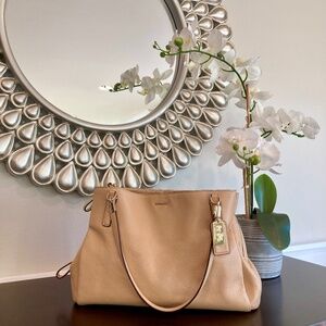 New Coach Madison Cafe Carryall Satchel ( Style 27859)  - Light Camel